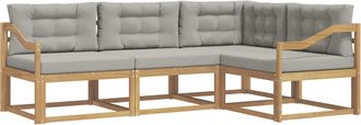 vidaXL Conjunto De Sof&aacute;s De Exterior 3 Uds. Blanco Y Gris Claro Vidaxl