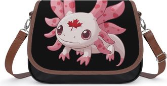 Generic Canadian Axolotl Lover Flag Crossbody Bags for Women Shoulder Messenger Bag Purse Handbags
