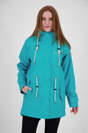 Deproc Regenjacke DEPROC ACTIVE Friesennerz ELLESMERE WOMEN, Damen, Gr. 36 (S), blau (t&uuml;rkis), Obermaterial: 100% Polyurethan;Futter: 100% Polyester, figurum