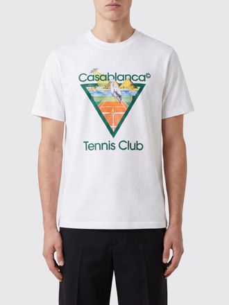 Casablanca T-shirt in cotone organico con scollo a girocollo e stampa logo