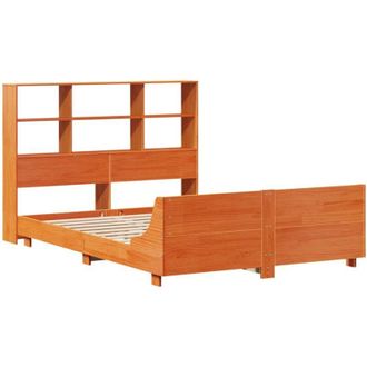 vidaXL Vidaxl - Bed Frame without Mattress Wax Brown 120x190 cm Small Double Solid Wood Pine