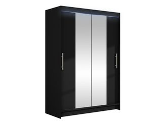 Mirjan24 Mobilier1 - Armario Closico 133, Negro, 200x120x58cm, Puertas De Armario: Correderas, N&uacute;mero De Estantes: 0, Led