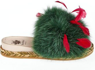 Mr & Mrs Italy Green Lamb Leather Women Womens Sandal