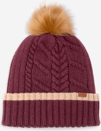 Cole Haan Womens Essential Rib Cuff Hat - Red