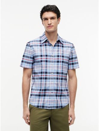 Tommy Hilfiger Mens Regular Fit Plaid Oxford Shirt - Blue - XXXL