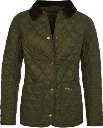 Barbour Groene gewatteerde jas met fluwelen kraag - Dames - Zomerjassen - Groen - XL - Jassen