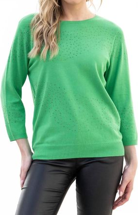 Marble Scotland Sparkle Swirl Top Sweater In Green