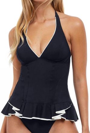 Gottex Belle Curve Peplum Tankini Top In Navy