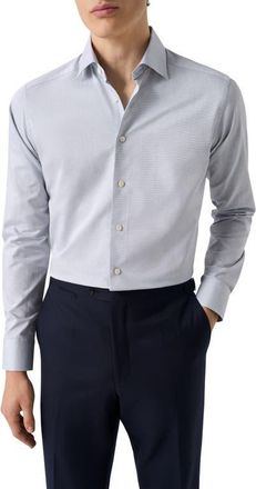 Eton Contemporary Fit Cotton Twill Dress Shirt in Dark Blue at Nordstrom, Size 18.5