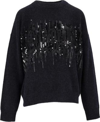 PESERICO Maglione in maglia - Dames - Ronde hals truien - Blauw - S - Truien & Vesten