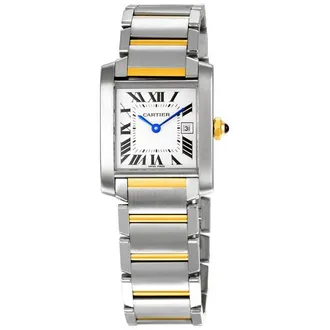 Cartier Pre-owned Cartier Tank Francaise Silver grained dial Dial Ladies Watch W51012Q4