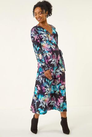 Roman Abstract Stretch Midi Dress
