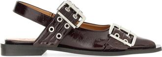 Ganni Feminine Ballerina met Gesp - Dames - Ballerinas - Rood - 36 EU - Schoenen