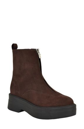 Calvin Klein Rivin3 Bootie in Brown Suede at Nordstrom, Size 10