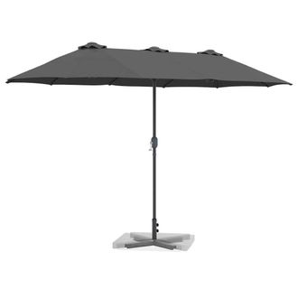 Berkfield Home Modern Garden Parasol Folding Anthracite 380 x 196 x 235 cm in Dark Grey