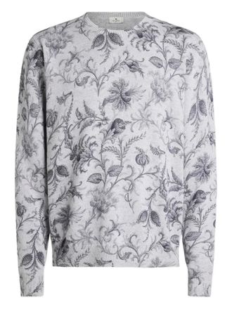 Etro flora- motif sweater - Grey