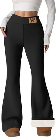 Generic Fleece Lined Leggings for Women High Waisted Thermal Winter Thick Warm Ladies Leggings Womens Feeling Tight Yoga Pants Workout Legging Womens Lounge P