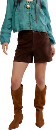 Free People Tippi Vegan Suede Short In Brown