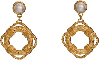 Moschino Oorbellen met hanger - Dames - Oorbellen - Geel - ONE Size - Accessoires