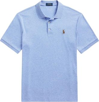 Polo Ralph Lauren Custom Slim Fit Zacht Katoen Polo Pique - Heren - Polos - Blauw - 2XL - Katoen - Tops