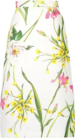 Lunatica Milano floral jardin skirt - women - Polyamide/Cotton/Spandex/Elastane - 40 - White