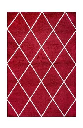 Jonathan Y Designs Cole Minimalist Diamond Trellis Area Rug in Red/white at Nordstrom, Size 4Ft 0In X 6Ft 0In