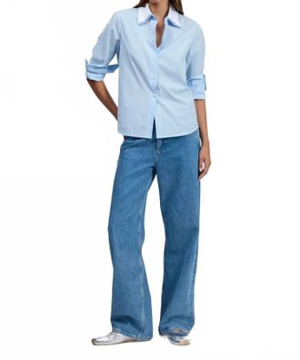 Rag & Bone Dayton Layered Shirt In Powder Blue Stripe