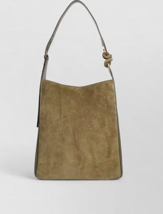 Anya Hindmarch suede shoulder bag knot detail hardware