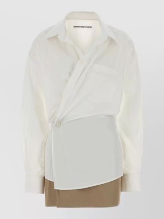 Alexander Wang poplin mini dress asymmetric design long sleeves