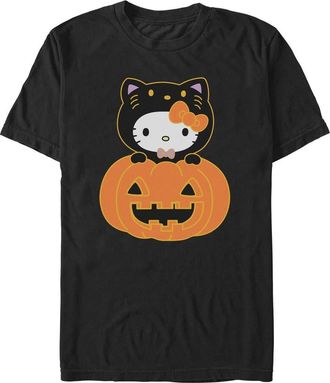 Hello Kitty Mens Hello Kitty Halloween Pumpkin and Kitty Graphic T-Shirt in Black at Nordstrom, Size Xxx-Large