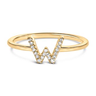 House of Brilliance 10K Gold Diamond Accent Initial A-Z Ring