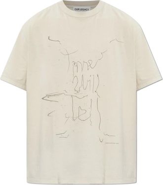Our Legacy Tops, Heren, Beige, 2Xl, Katoen, Box T-Shirt