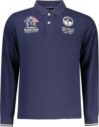 North Sails Tops, Heren, Blauw, S, Katoen, Polo met lange mouwen