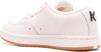 Kenzo Womens Logo-Appliqu&eacute; Sneakers Pink Leather