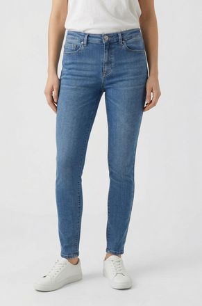 Vero Moda Skinny-fit-Jeans VERO MODA VMPOLLY MR SKINNY JEANS RA3049 NOOS, Damen, Gr. XS, L&auml;nge 30, medium blau denim, Denim/Jeans, Obermaterial: 98% Baumwolle, 