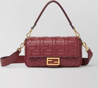 Fendi mykonos baguette shoulder bag gold hardware