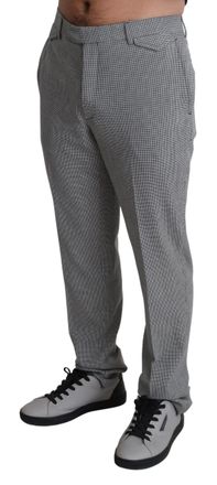Bencivenga Gray Wool Checkered Dress Men Formal Trouser Mens Pants