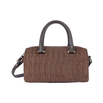 Lancaster Tress&eacute; Cube Handtas - Dames - Handtassen - Bruin - ONE Size - Leer - Tassen