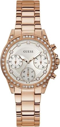 Guess Gemini Rosegold Zirkonia Analoog Horloge - Dames - Horloges - Veelkleurig - ONE Size - Accessoires