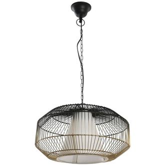 DKD Home Decor L&aacute;mpara De Techo Dkd Home Decor 42 X 42 X 23 Cm Negro Dorado Hierro 50 W