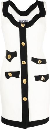 Moschino contrast-border sleeveless minidress - women - Elastane/Virgin Wool/Viscose/Acetate/Silk - 48 - White