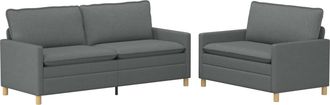 vidaXL Juego De Sof&aacute; 2 Uds. Gris Oscuro Tela Vidaxl