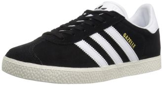 adidas Originals Boys Gazelle C Sneaker, Black/White/Metallic Gold, 11 Medium US Little Kid