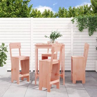 vidaXL Mesa Alta Y Taburetes De Jard&iacute;n 5 Piezas Madera Maciza Douglas Vidaxl