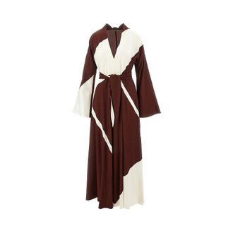 Alberta Ferretti Printed viscose twill long dress Woman 42