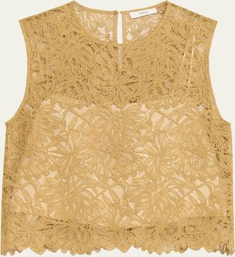 Vince Sleeveless Floral Lace Top