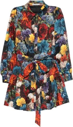Alice & Olivia Gekleurde Blousejurk - Dames - Shirt Kleedjes - Veelkleurig - XS - Kleedjes