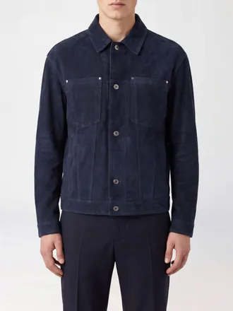 Salvatore Santoro Suede Leather Shirt Jacket with Metal Buttons
