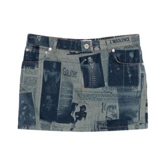 Jean Paul Gaultier Denim Skirts, female, Blue, W25, Button-Fly Denim Skirt