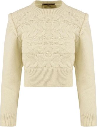 Akep Mgkd 03104 04 Gebreide trui met ronde hals - Dames - Ronde hals truien - Beige - XS - Wol - Truien & Vesten
